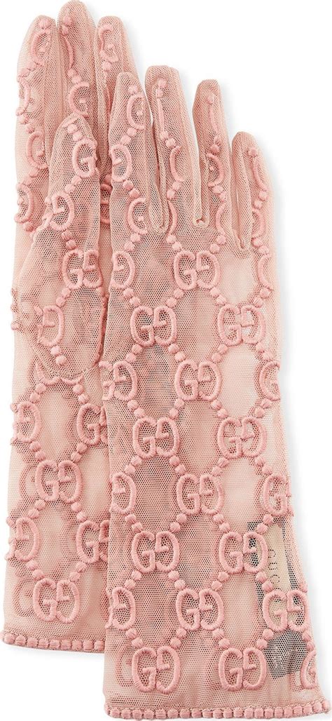 gucci tulle gloves with gg motif|gucci lace gloves.